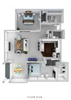 Villaggio on Yarrow Bay Apartments Milan 3D Floor Plan